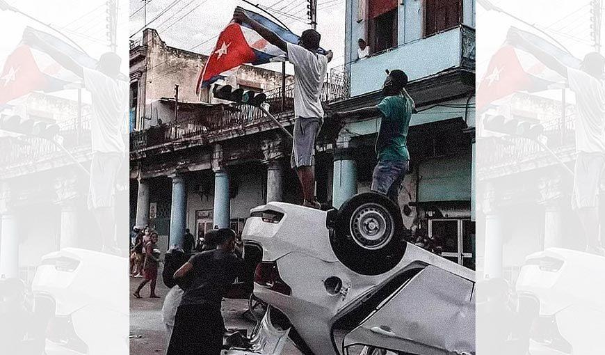 Boy with a Flag During the 11J Protests Escapes from Cuba