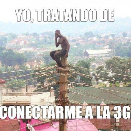 Meme puesto a circular tras la tercera prueba de internet en los móviles en Cuba.